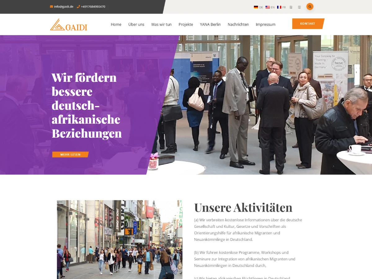 Gaidi website screenshot — project by Johnnybits